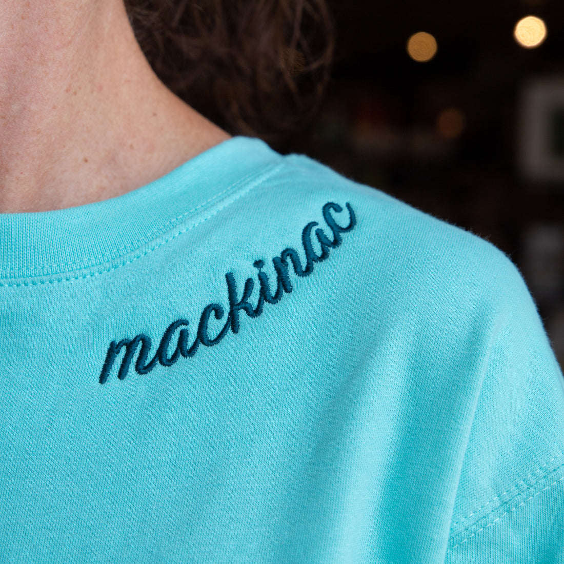 Mint Mackinac Embroidered Crewneck