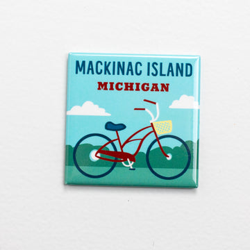 Square Mackinac Island Bike Magnet