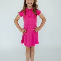 Hot Pink Short Sleeved Polo Dress