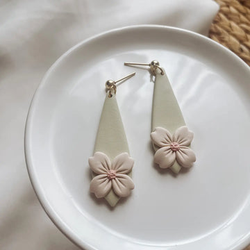 Placed by Grace Designs |  Light Green Spring Floral Earrings