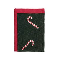 Knit Candy Cane Throw Blanket