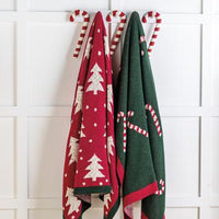 Knit Candy Cane Throw Blanket