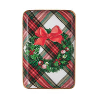 Tartan Christmas Character Tidbit Trays