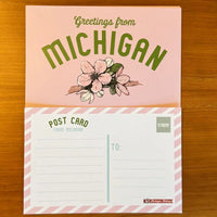 Greetings from Michigan Apple Blossom Post Card