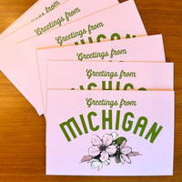 Greetings from Michigan Apple Blossom Post Card