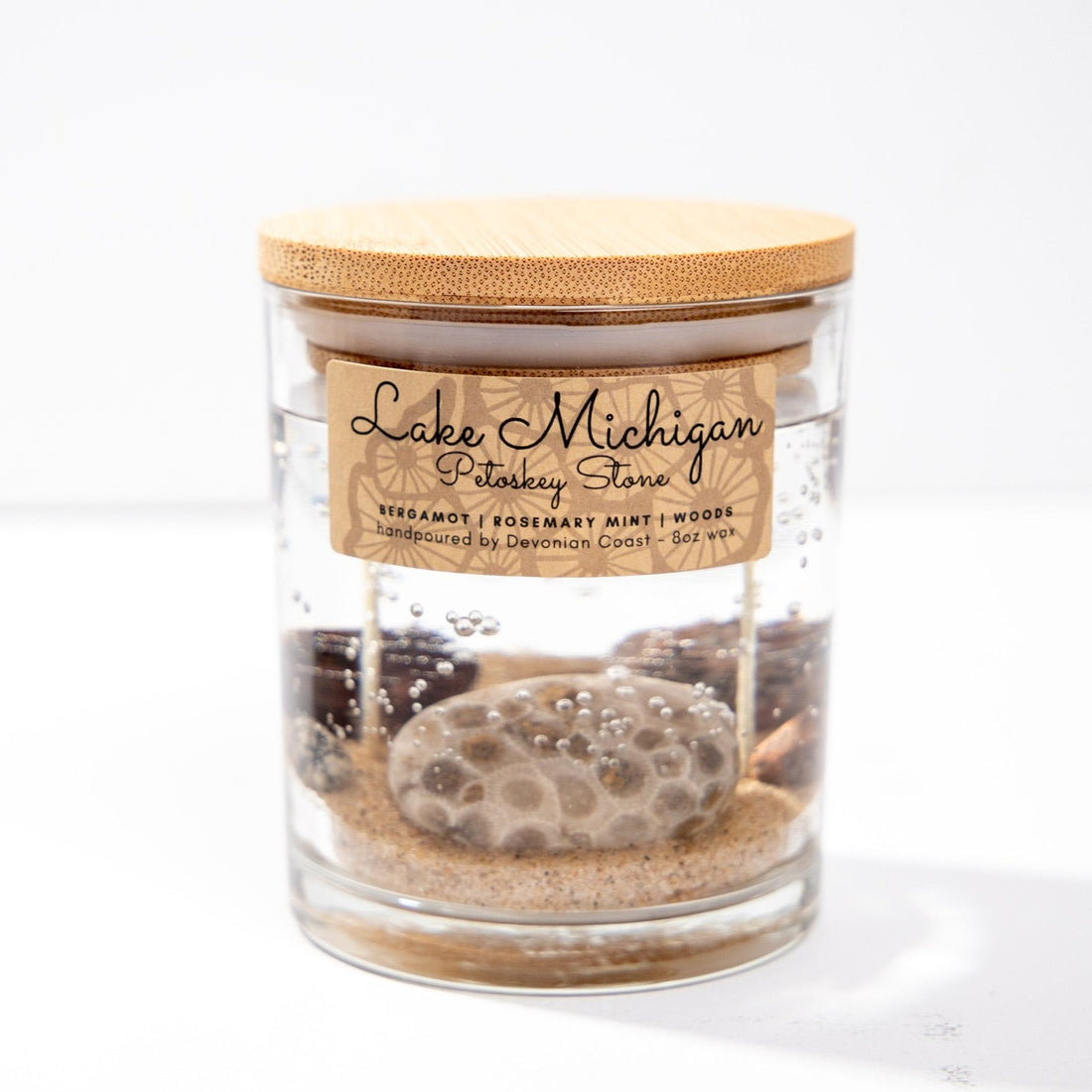 Lake Michigan Petoskey Stone Gel Candle