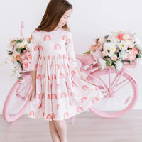 Fun & Flowers 3/4 Sleeve Pocket Twirl Dress
