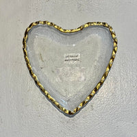 Glass Heart Tidbit Tray