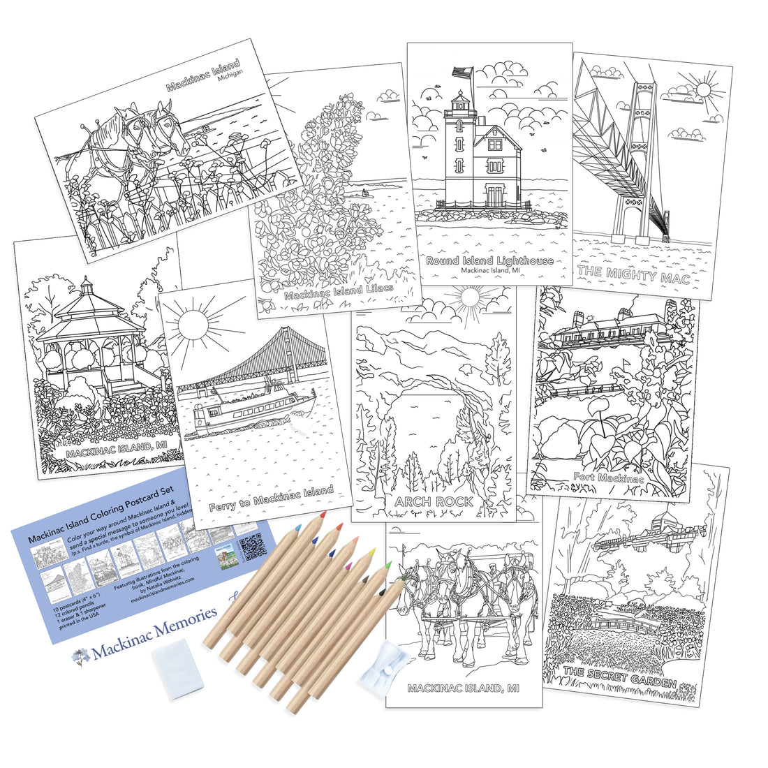 Coloring Postcard Set