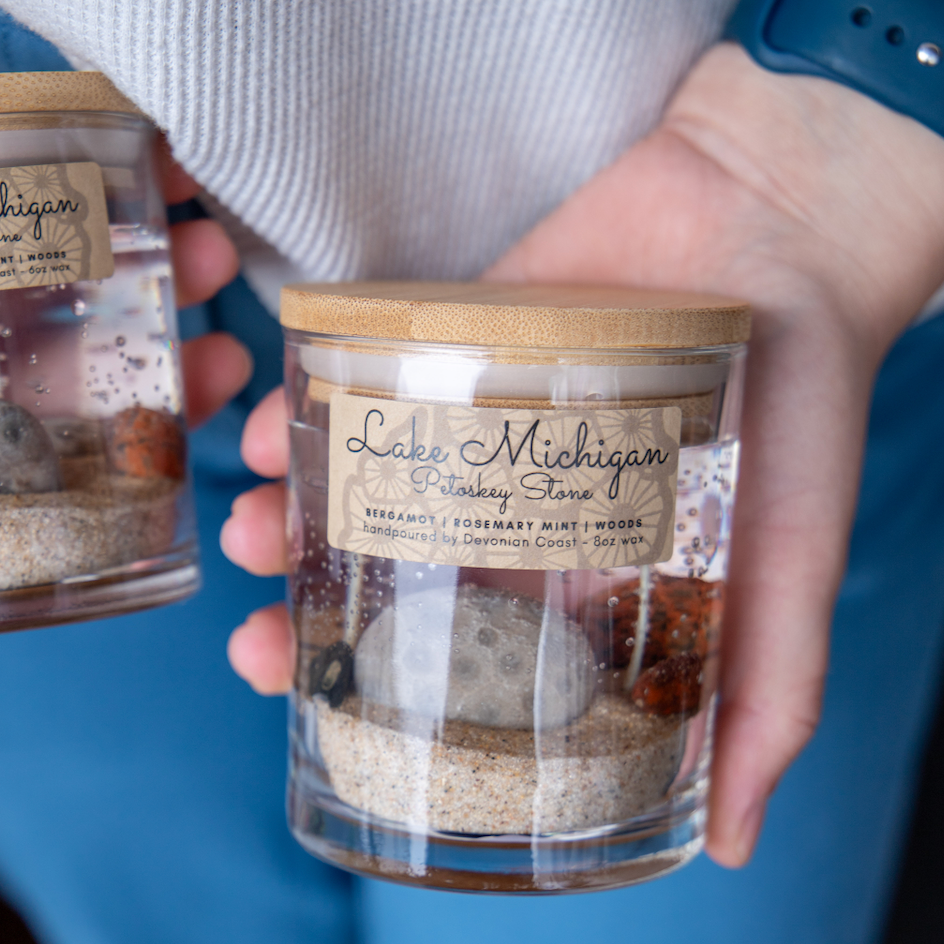 Lake Michigan Petoskey Stone Gel Candle