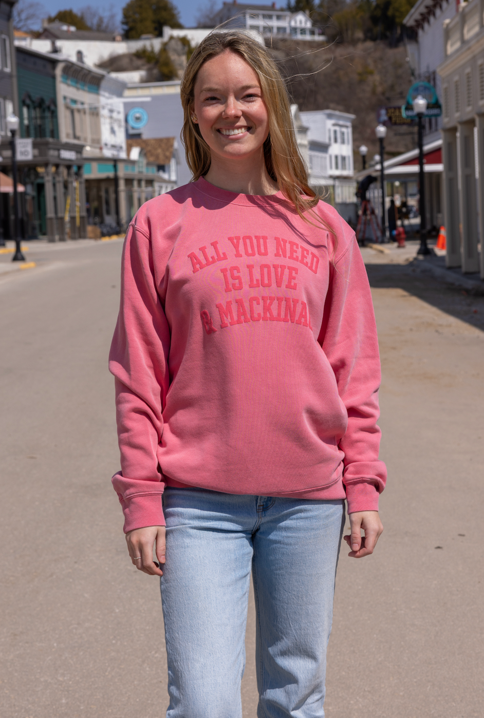 All You Need Is Love & Mackinac Puff Print Sweatshirt