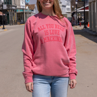 All You Need Is Love & Mackinac Puff Print Sweatshirt