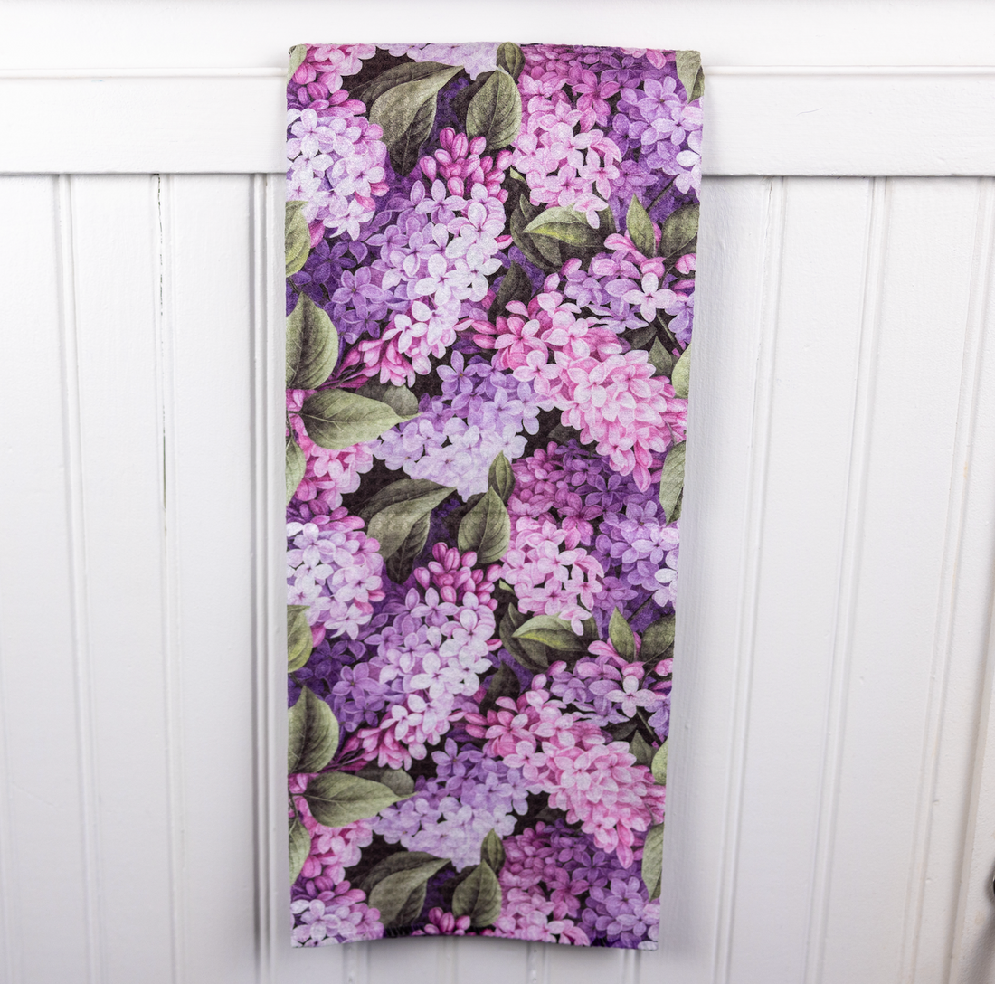 Lilacs Recycled Waffle Dish Towel