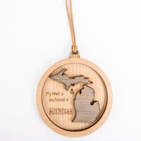 Wooden Mackinac Ornament | Red Cabin Studio