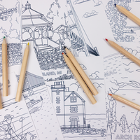 Coloring Postcard Set