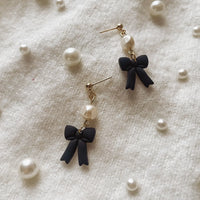 Placed by Grace Designs |  Bow with Pearl Earrings