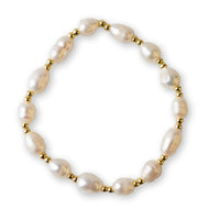 Gilded Gold Beaded Stretch Bracelets