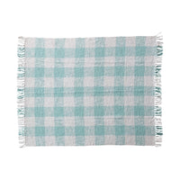 Mint & Cream Woven Cotton & Linen Throw