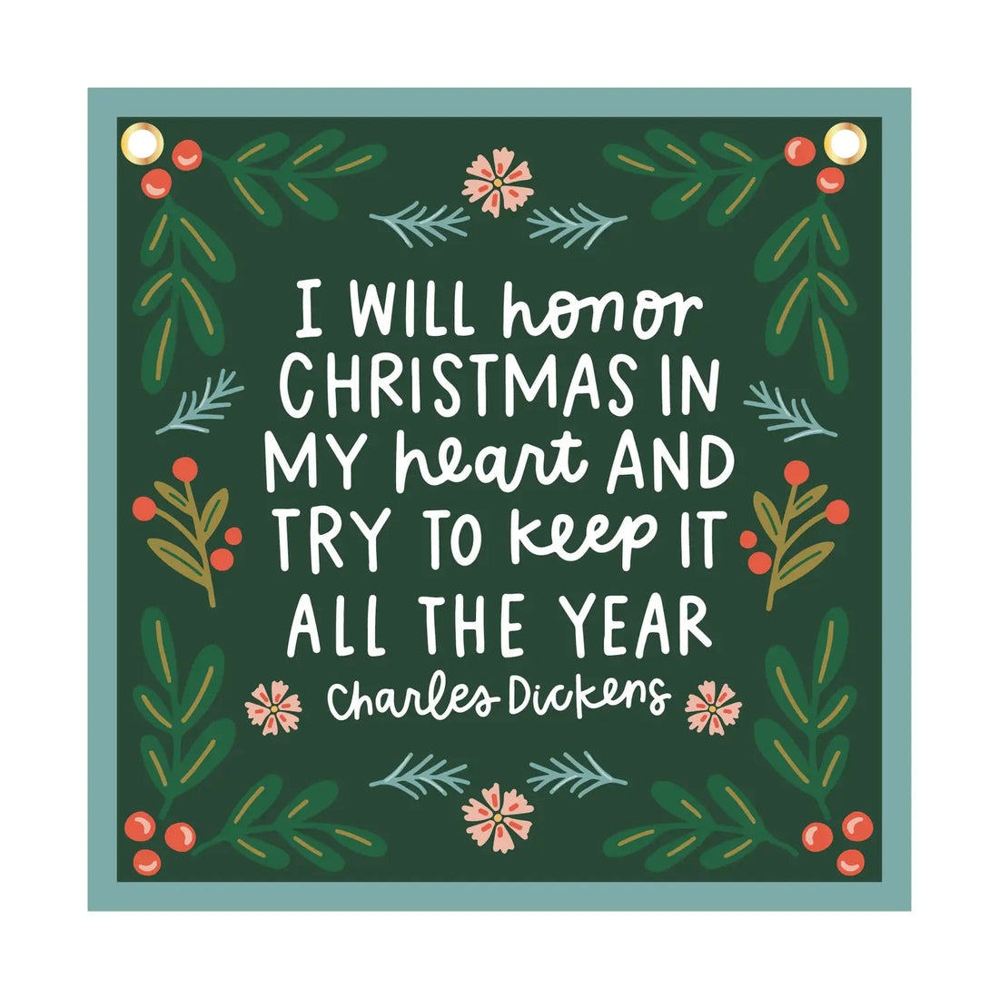 Christmas in My Heart Embroidered Canvas Banner