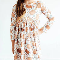 Football Friday Long Sleeved Pocket Twirl Dress