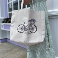 Lilac Bicycle Tote I Red Cabin Studio