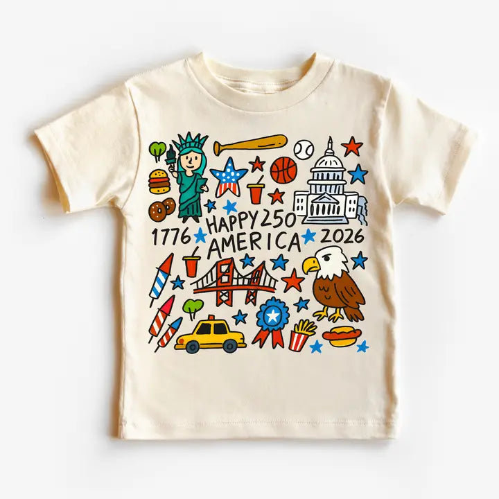Happy 250 America Kids Shirt
