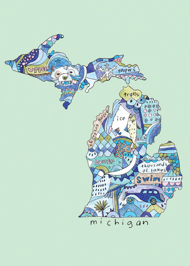 Doodle Michigan Box Set of 8 Cards