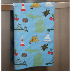 Emblems of Michigan Waffle Recycled Dish Towel