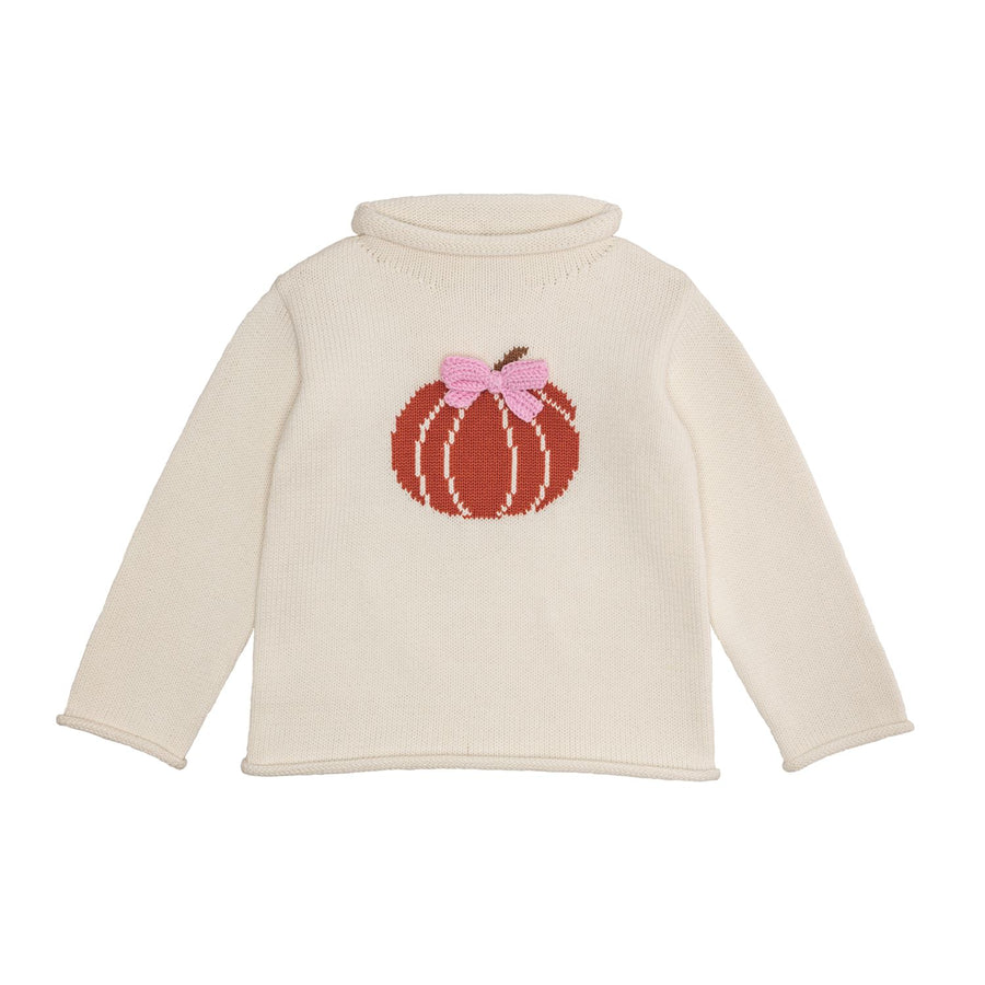 Bow Pumpkin Chainstich Sweater