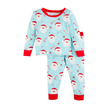 Blue Santa Glow in the Dark Pajamas