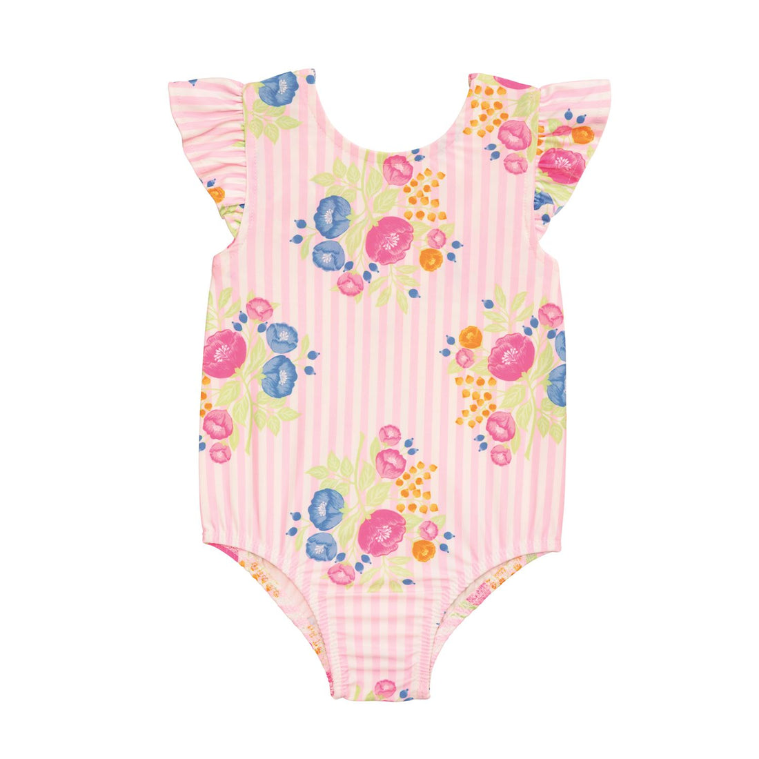 Floral Stripe One-Piece Swimsuit