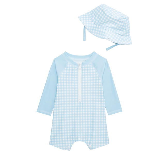 Baby Gingham Rashguard Blue