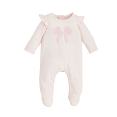 Pink Boucle Bow Sleeper