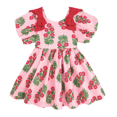 Christmas Block-Print Bow Dress
