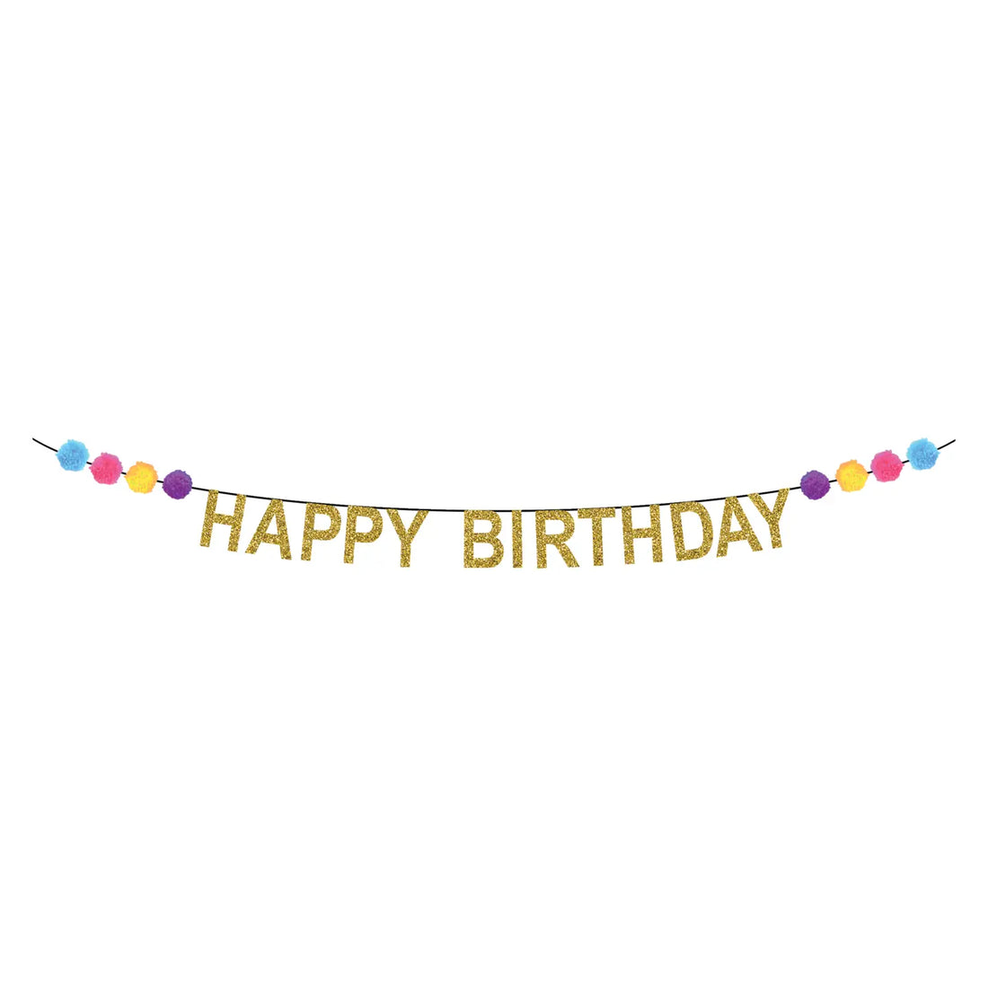 Pom-Pom Happy Birthday Banner