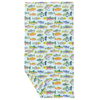 Watercolor Fish Double Sided Waffle Dish Towel