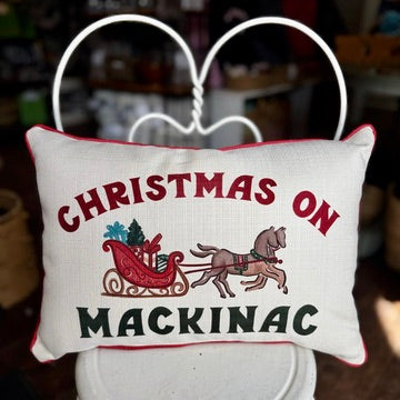Christmas on Mackinac Horse & Carriage Pillow