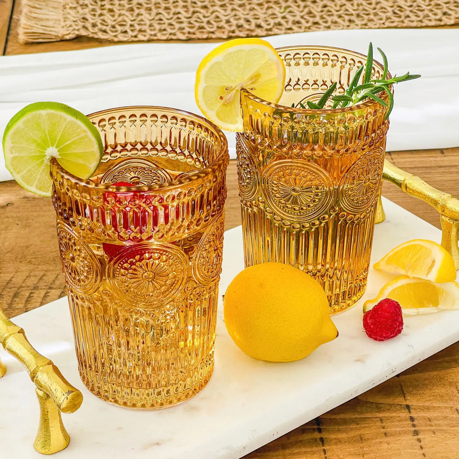 Vintage Textured Drinking Glasses