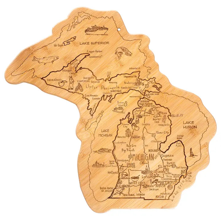Michigan Cutting Board with Engraved Artwork