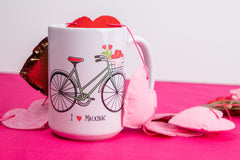 Bike with Hearts Mug I Red Cabin Studio