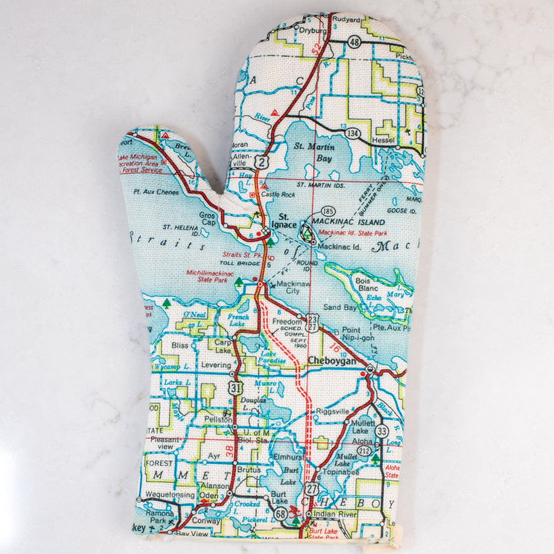 Mackinac Map Oven Mitt