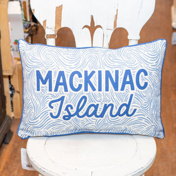 Mackinac Island Abstract Waves Pillow