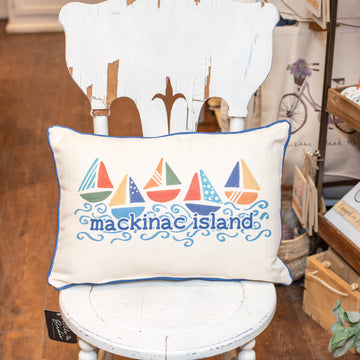 Mackinac Island Sailboat Pillow