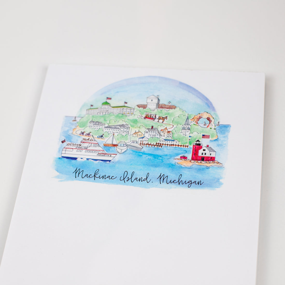 Mackinac Island Skyline Notepad