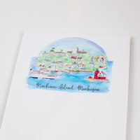 Mackinac Island Skyline Notepad