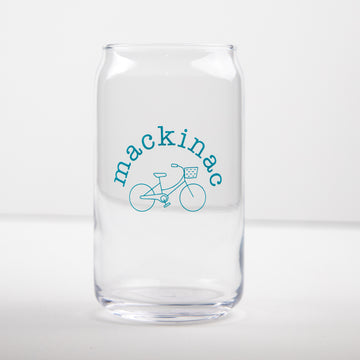 Mackinac Bike Can Glass