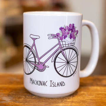 Bike with Lilacs Mug | Red Cabin Studio