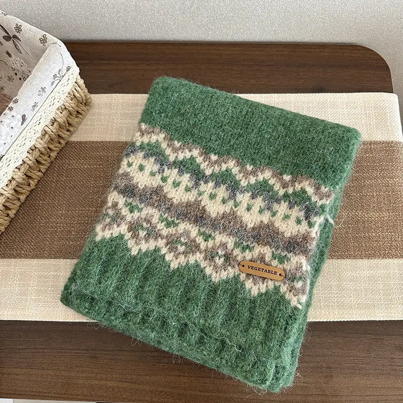 Winter Thicken Warm Fair Isle Knit Scarf