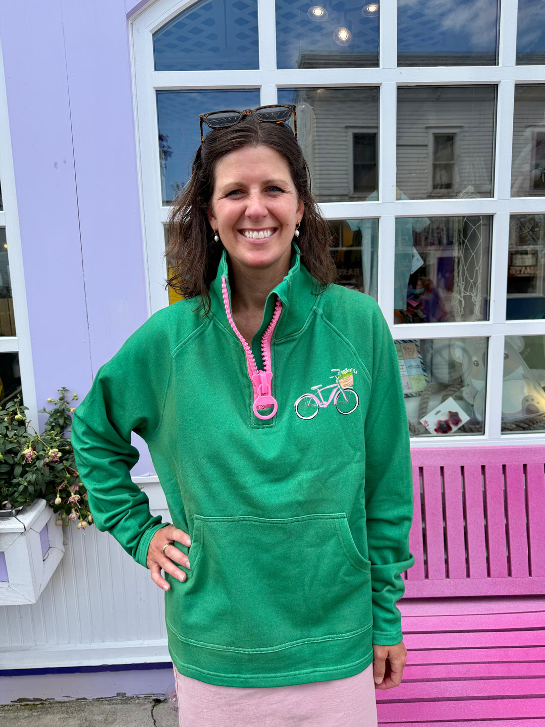 Green Bicycle Zip Up | LL X Leland Gal