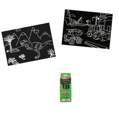 Reusable Coloring Minimats Dino & Truck Kit